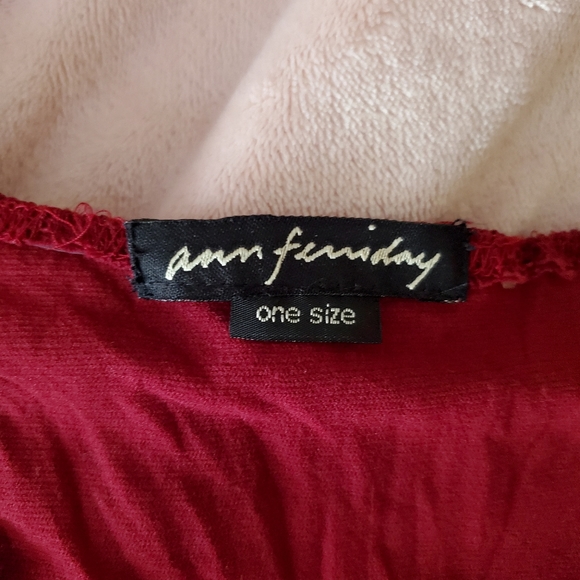 Vintage Ann Ferriday Maroon Pull Over Lace / Mesh / Stretch / Fairy Blouse - Picture 7 of 10